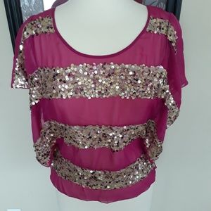 Flashy Magenta and Gold Blouse